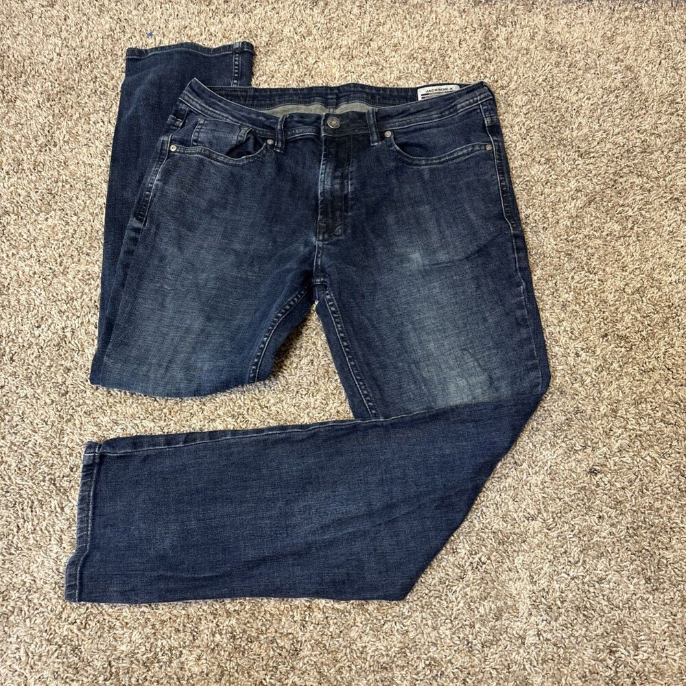 Buffalo David Bitton Jackson-X Straight Stretch Men Jean 34x32 Fit 33x30 Blue